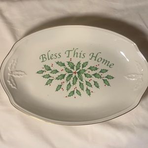 Vintage bless this home serving plate